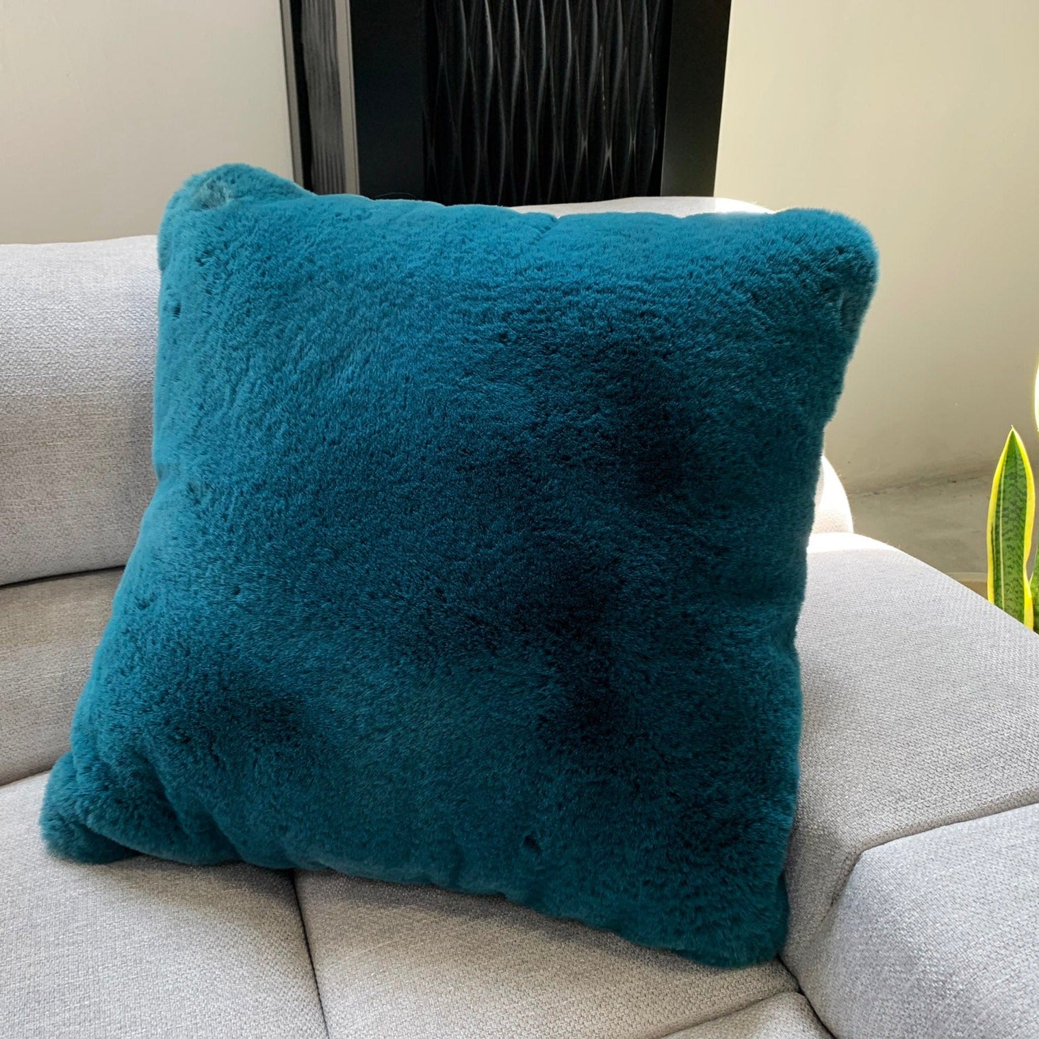 Throw Pillows Turquoise Fur Pillows Home Soft Things Faux Fur