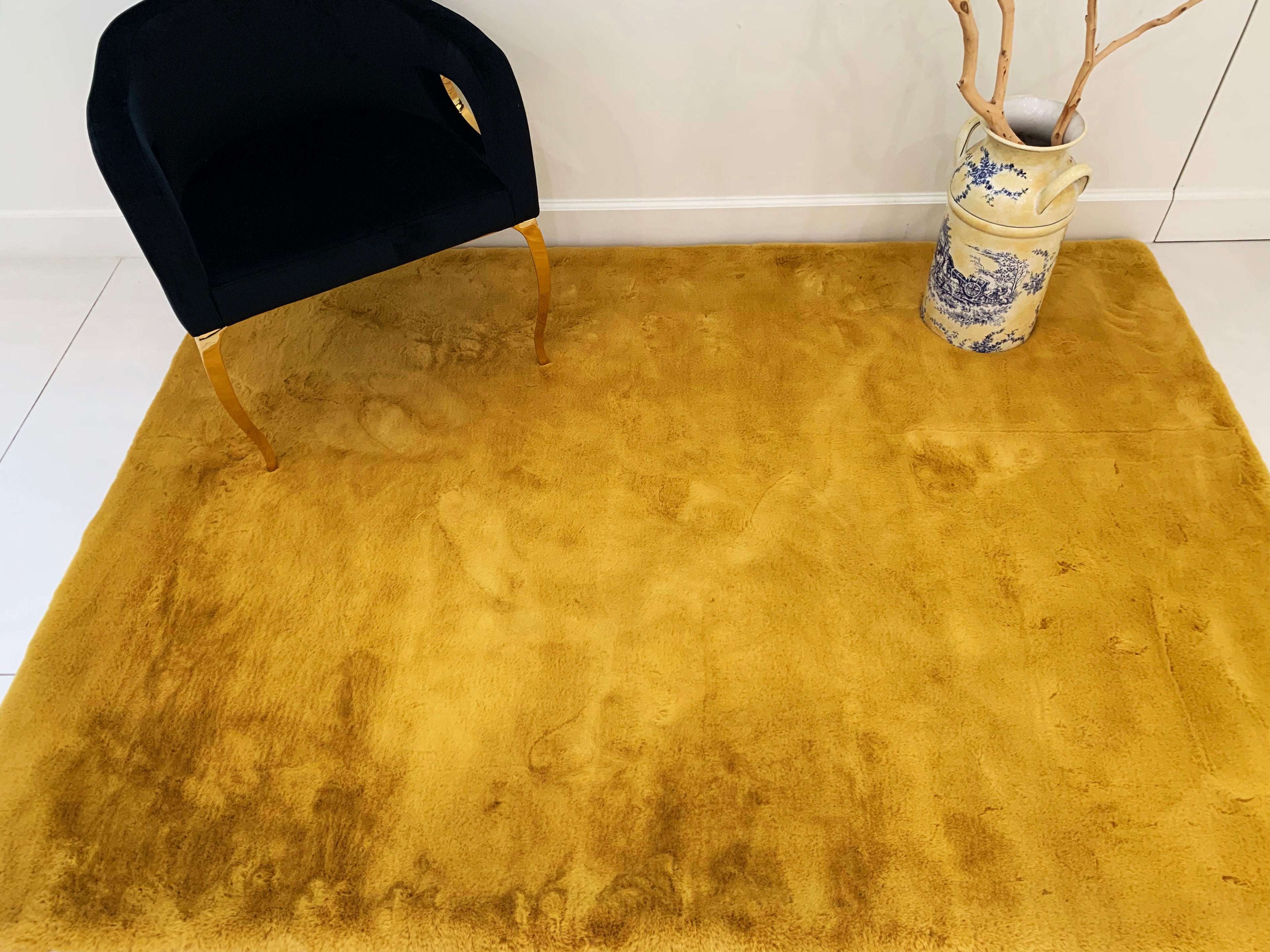 Soft Touch Faux Rabbit, Chinchilla Feel Solid Colors Area Rugs