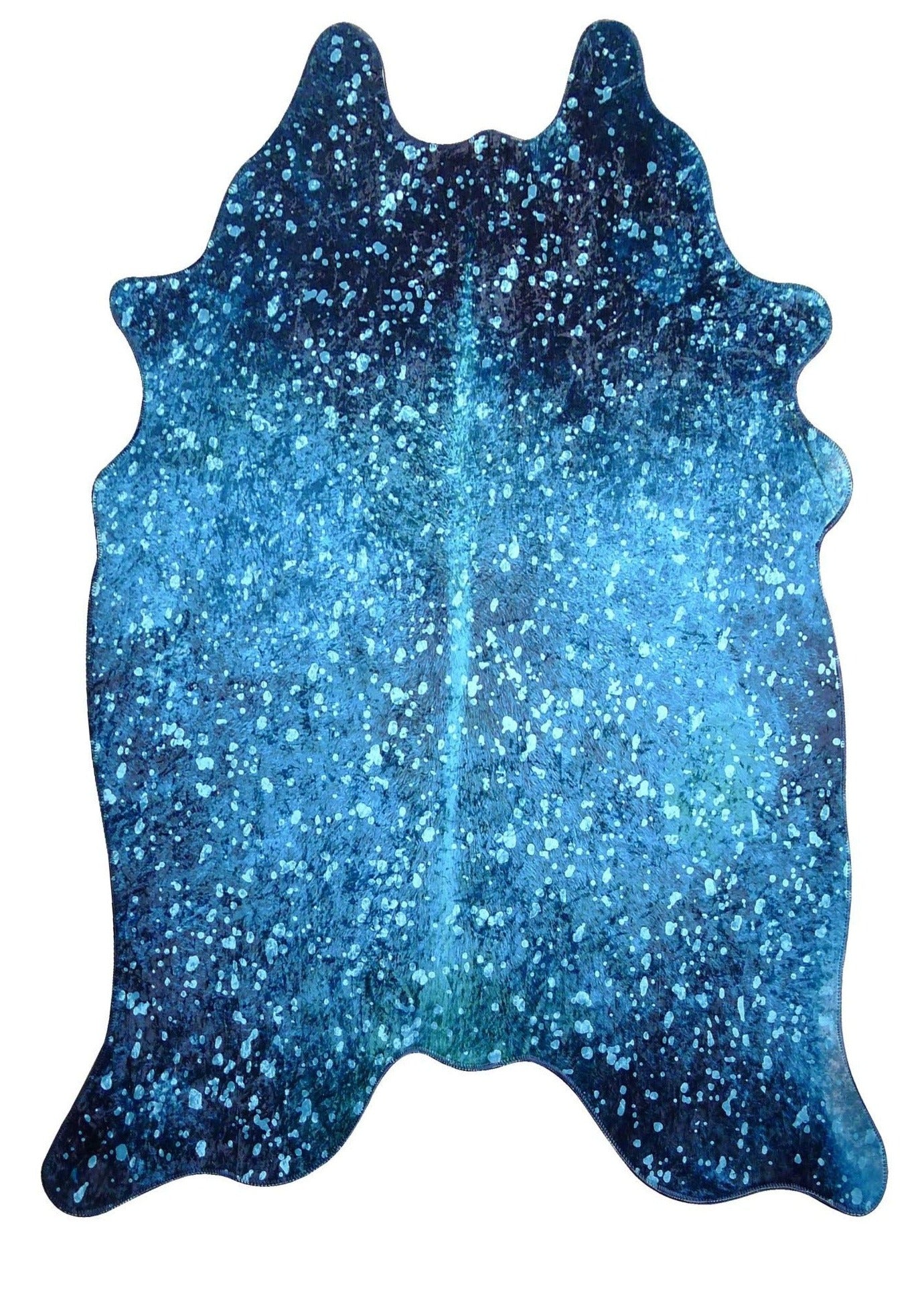 Vegan Metallic Shinny Glow Faux Hide/Cowhide Area Rug/Carpet