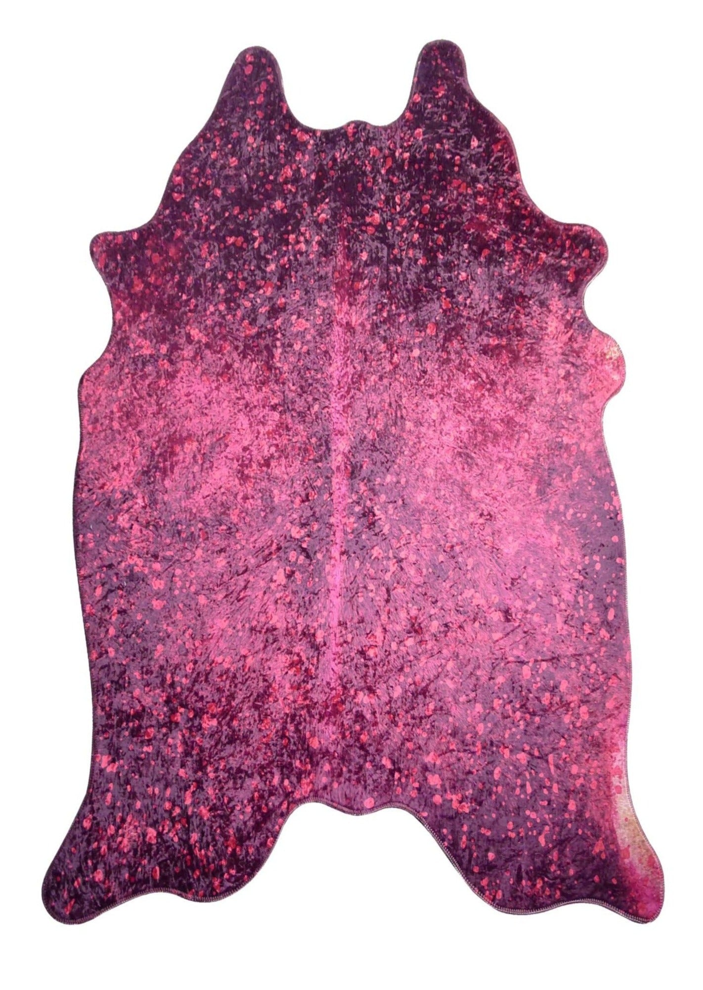 Vegan Metallic Shinny Glow Faux Hide/Cowhide Area Rug/Carpet