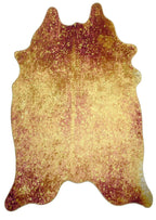 Vegan Metallic Shinny Glow Faux Hide/Cowhide Area Rug/Carpet