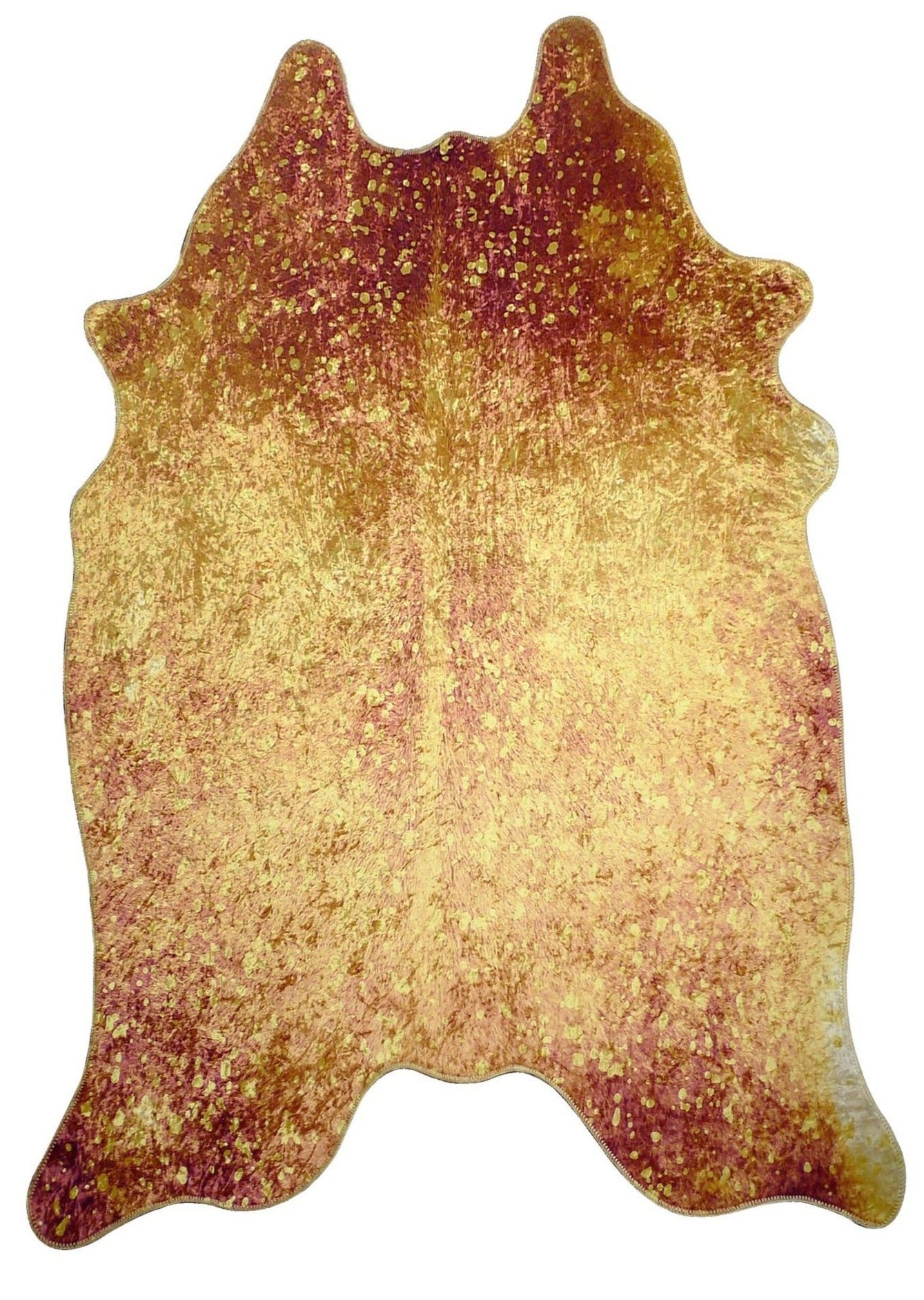 Vegan Metallic Shinny Glow Faux Hide/Cowhide Area Rug/Carpet