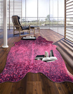 Vegan Metallic Shinny Glow Faux Hide/Cowhide Area Rug/Carpet