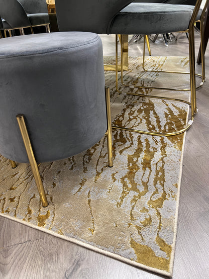 Polyester Gold Viscose Blend Rain Falling Design Rug/Carpet - Style# Maximus 230 - Color-Changing Flat Weave Rug
