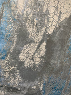 Gray-Tone Blue/Platinum Viscose Area Rug