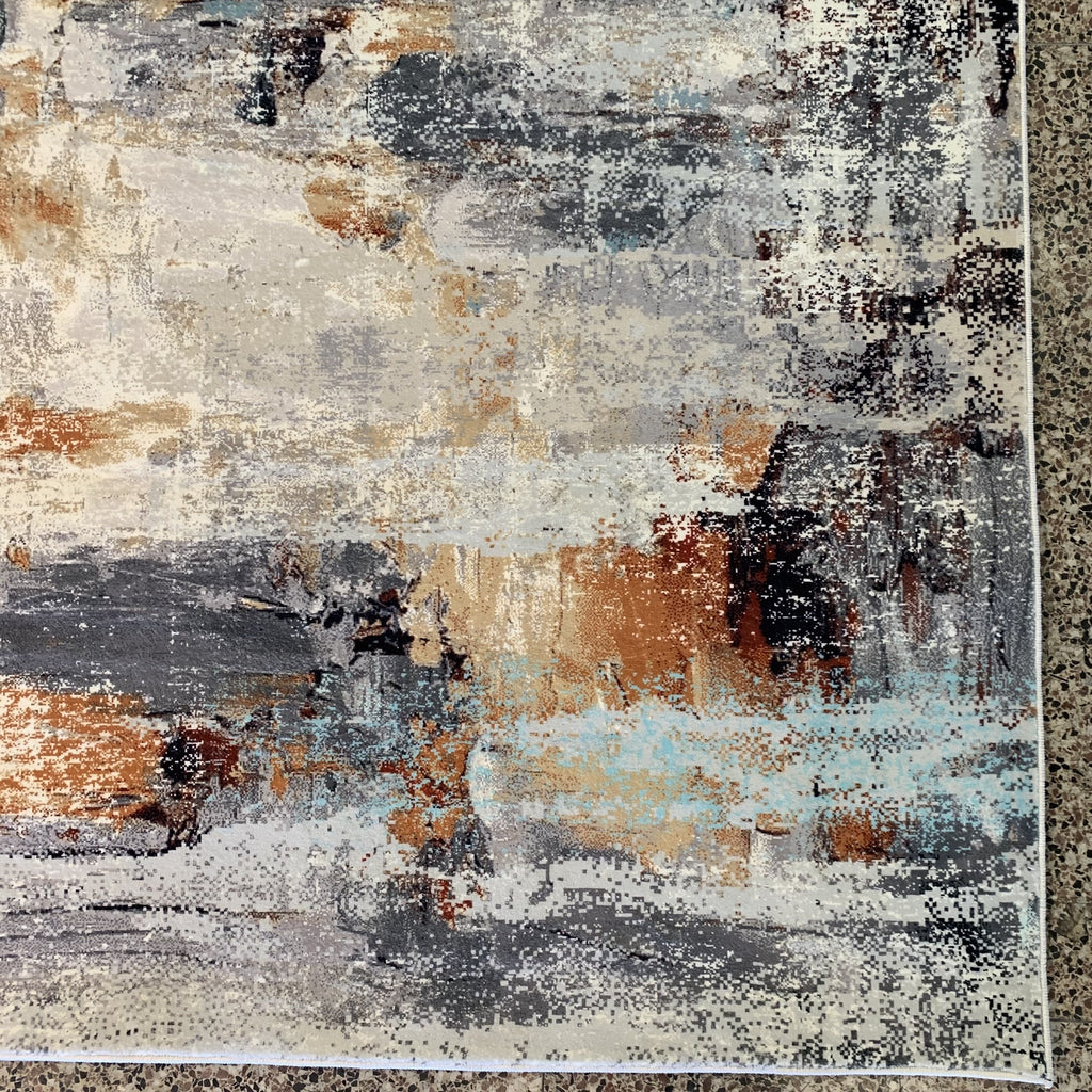 Brown Gray White Cozy Marble Comfortable Multicolor Abstract Soft Fluffy Print Design Area Rug/ Carpet