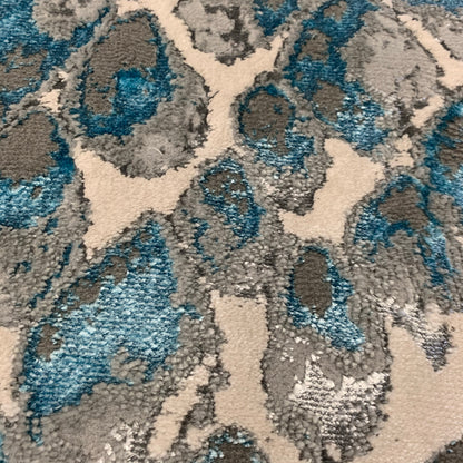Silver Shimmery Changing Color Gray Aqua Blue Soft Cozy Area Rug/Carpet