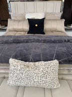 Golden/Silver Metallic Faux Fur  Soft / Coverlet/Quilt Cal King/Eastern King