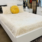 Golden Faux Fur Shine Cozy Shimmery Soft Fuzzy Blanket/ Coverlet/Quilt Cal King/Eastern King