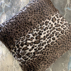 Leopard Cheetah Jaguar Feline Animal Print Soft Cozy Fuzzy Faux Fur Throw Pillow / Positioner