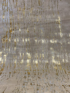Polyester Gold Viscose Blend Rain Falling Design Rug/Carpet - Style# Maximus 230 - Color-Changing Flat Weave Rug