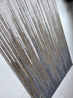 Polyester Silver with Gold Viscose Blend Geometric Design Rug/Carpet - Style# Maximus 241 - Color-Changing Flat Weave Rug