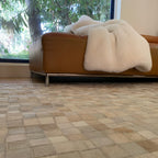 Handmade Natural Cowhide Leather Patchwork Tile Area Rug