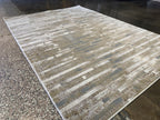 Polyester Silver/Platinum Viscose Brick Design Area Rug/Carpet - Style# Maximus 231 - Color-Changing Flat Weave Rug