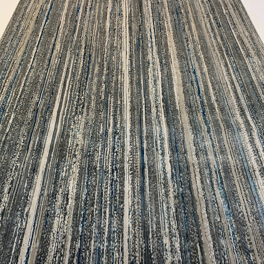 Shinny Shimmery Changing Lines Azure Blue Ultra Soft Cozy Area Rug/Carpet