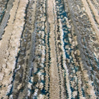 Shinny Shimmery Changing Lines Azure Blue Ultra Soft Cozy Area Rug/Carpet