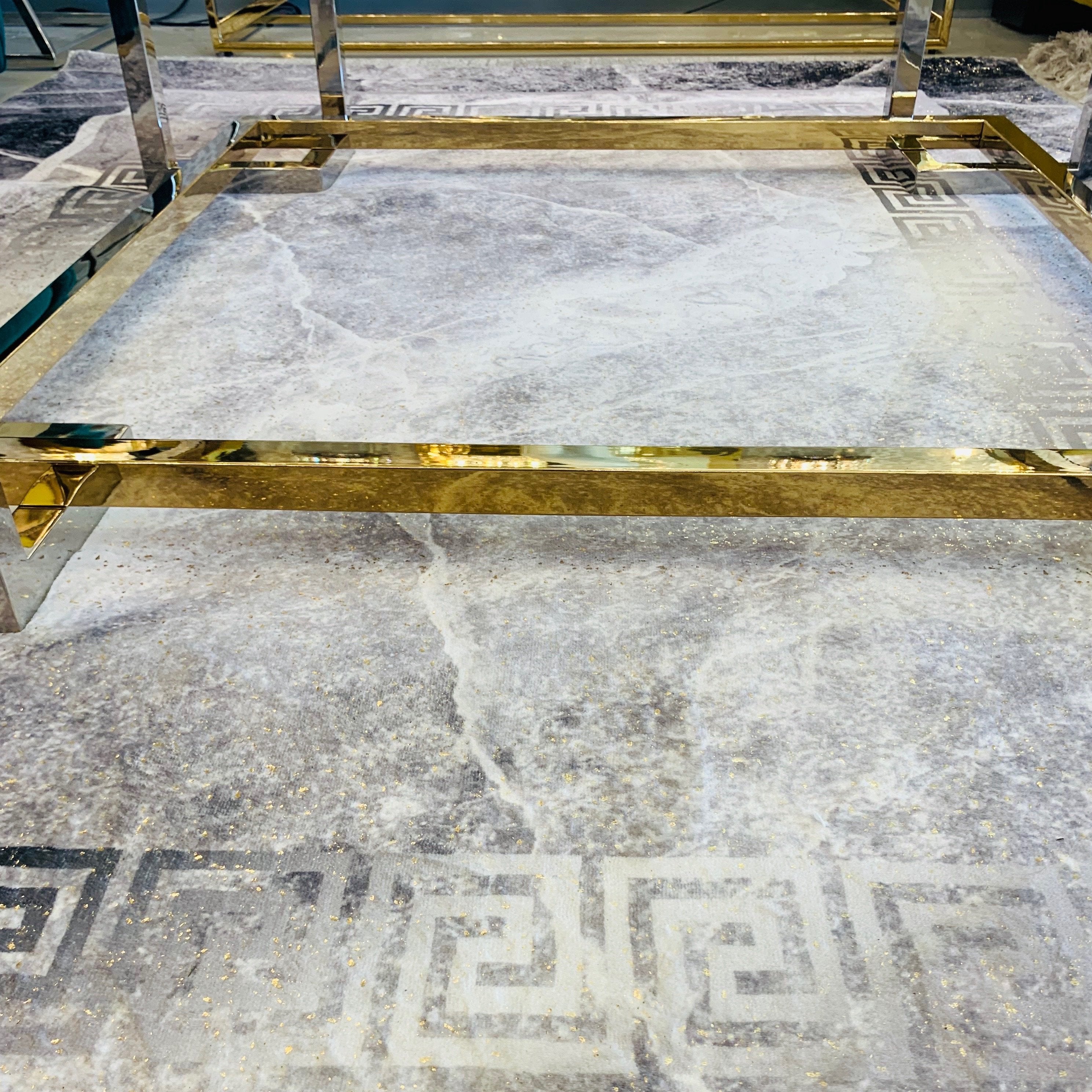 Ultra-soft Cozy Abstract Shimmery Foil Illuminating Area Rug/Carpet