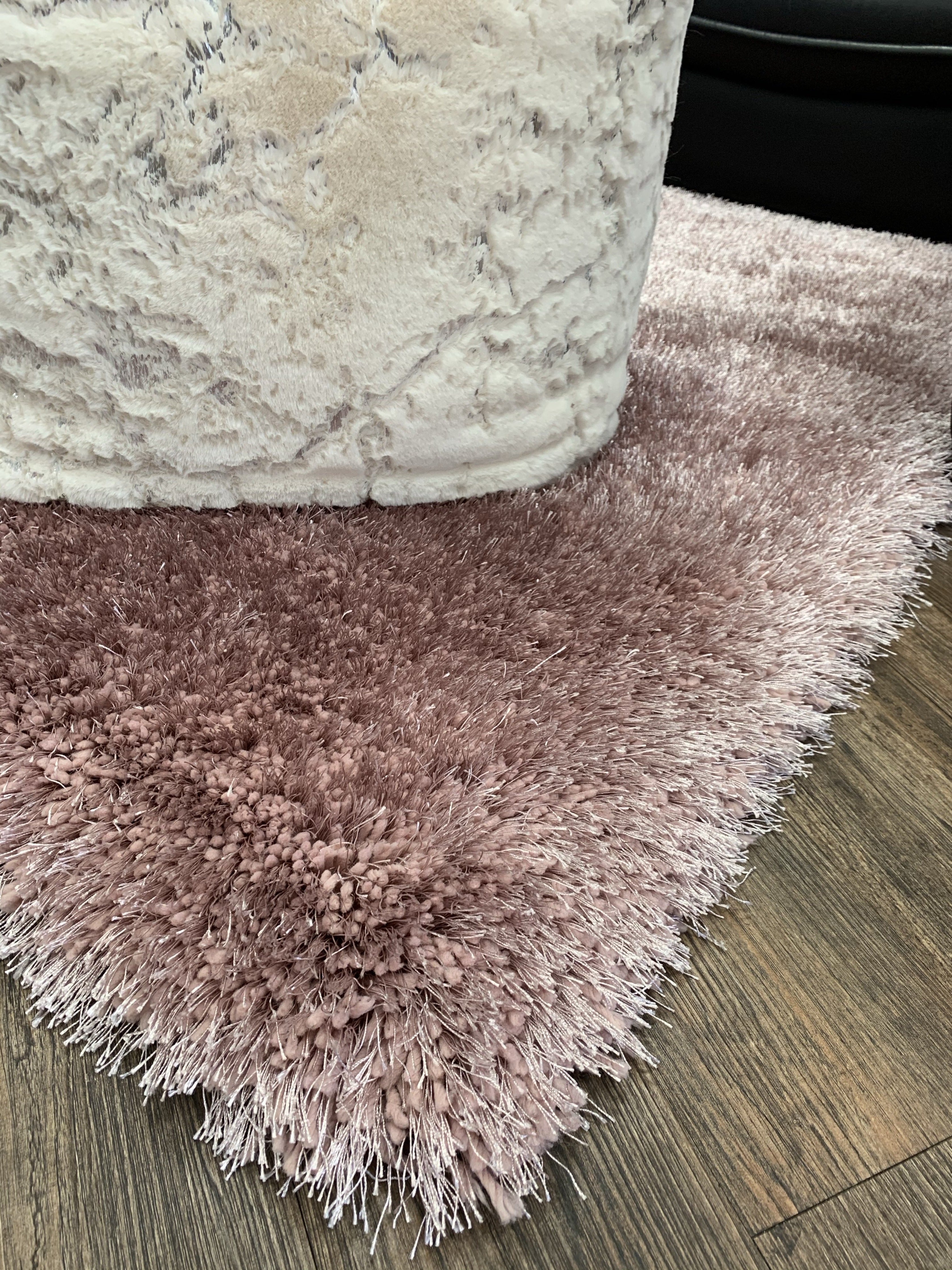 Plush Fluffy Soft Shinny Multi Textural Pink Shag Area Rug/Carpet