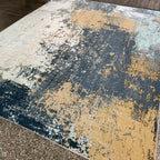 Dark Beige Tones Vintage Print Design Area Rug/ Carpet