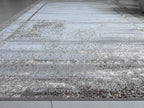 Polyester Silver with Gold Viscose Blend Border Design Rug/Carpet - Style# Maximus 245 - Color-Changing Flat Weave Rug