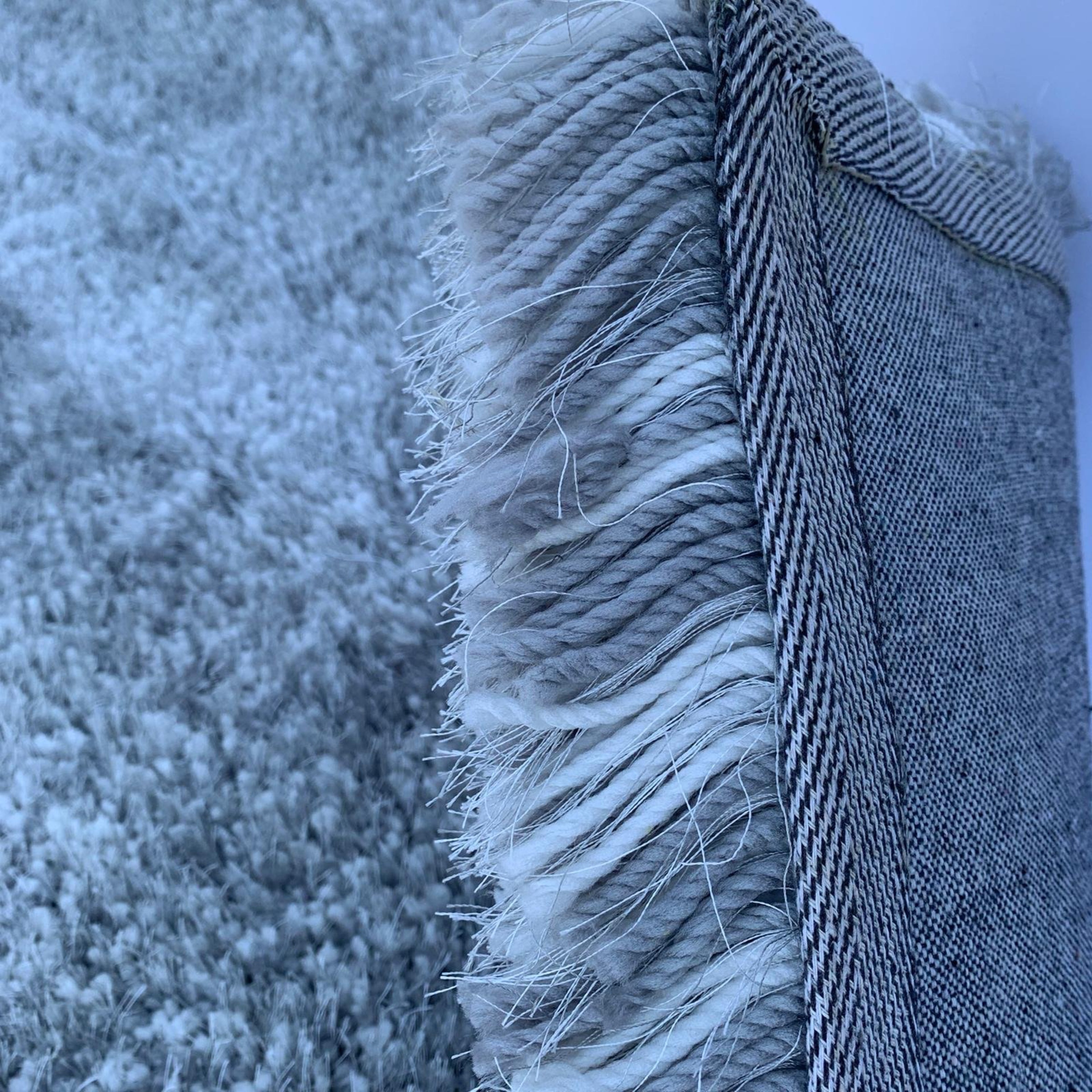 Plush Fluffy Soft Shinny Multi Textural Gray/Silver Shag Area Rug/Carpet