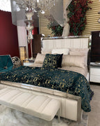 Golden/Silver Metallic Faux Fur  Soft / Coverlet/Quilt Cal King/Eastern King
