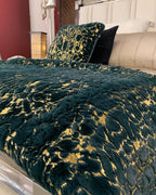 Golden/Silver Metallic Faux Fur  Soft / Coverlet/Quilt Cal King/Eastern King