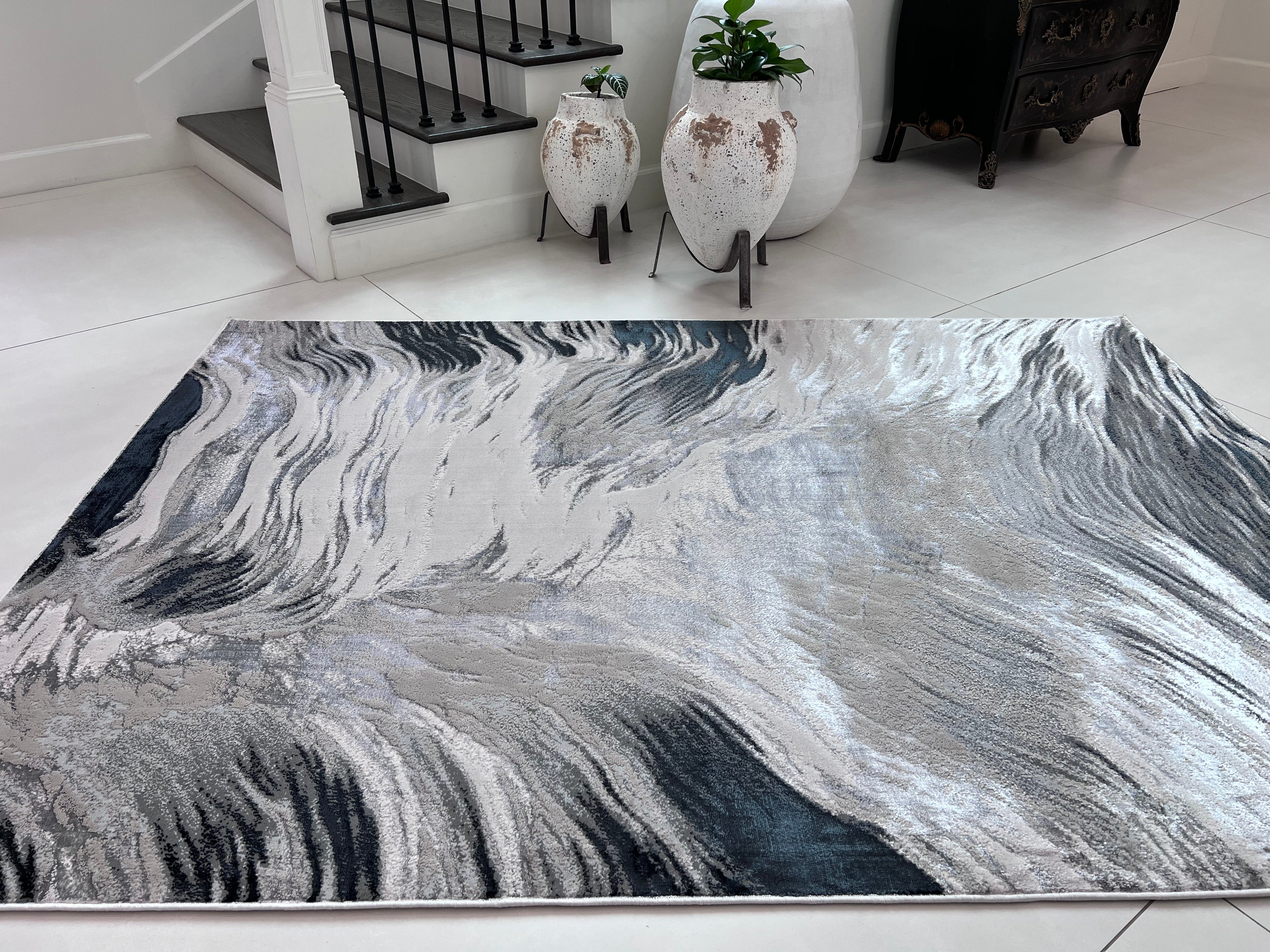 Color-Shift Foldable Flat Weave Area Rug - Shifting Hues Design - Versatile Indoor/Outdoor Rug - Power Loomed - Durable Polypropylene/Polyester Blend - Made in Turkey - Soft and Resilient
