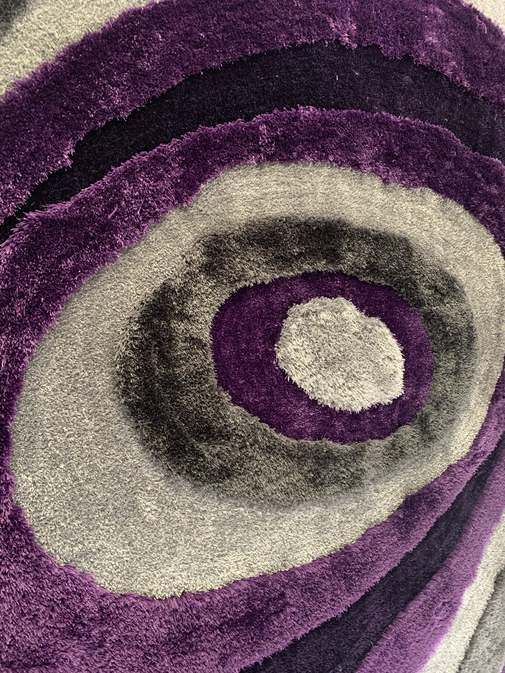 Soft Plush Fluffy Circle Design Shag Area Rug/Carpet