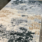 Soft Abstract Black Beige Yellow Cozy Comfortable Print Design Area Rug/ Carpet