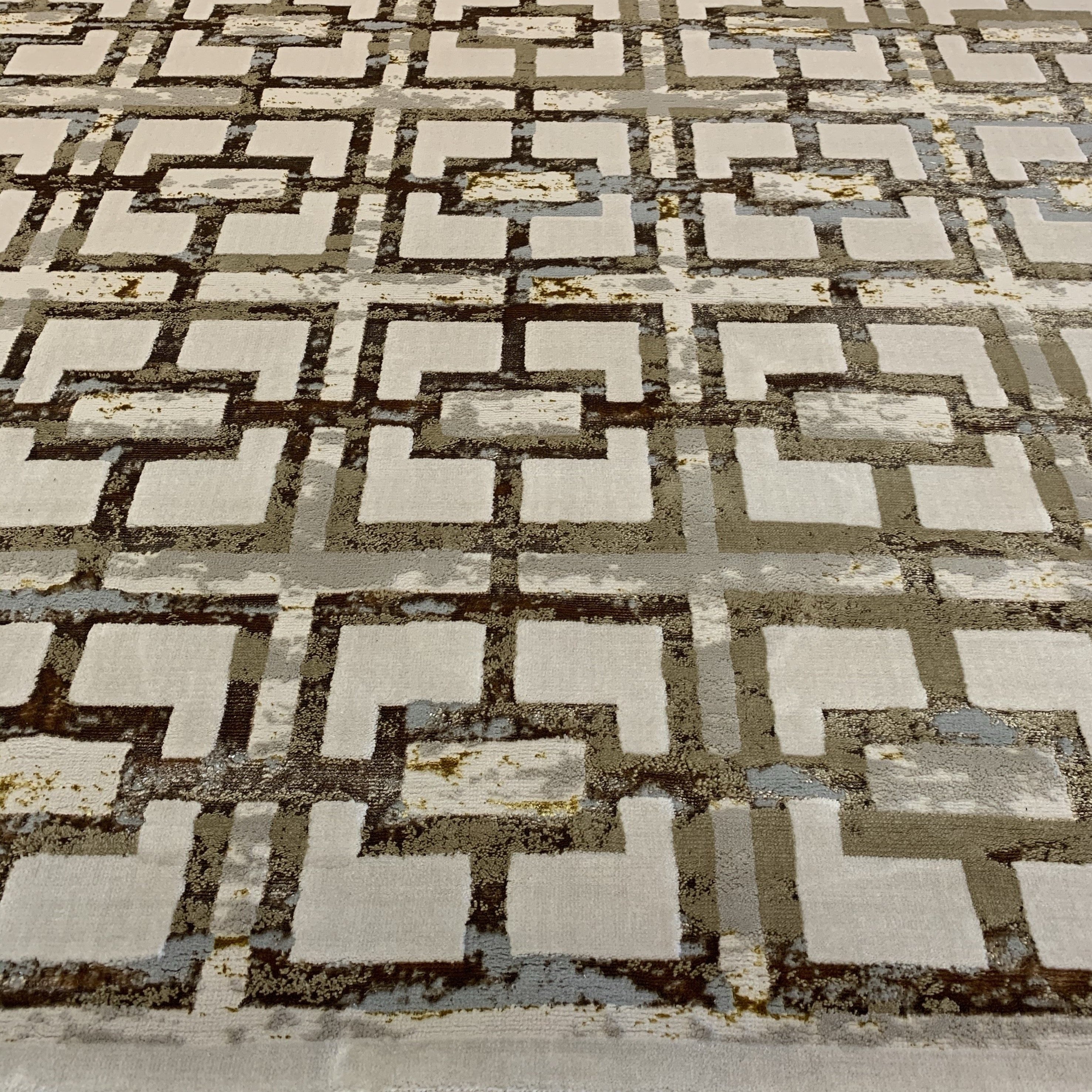 Shimmery Changing Geometric Ultra Soft Cozy Area Rug/Carpet
