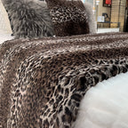 Leopard Cheetah Jaguar Animal Print Cozy Fuzzy Faux Fur King Size Blanket/Quilts/Coverlet/ Throw