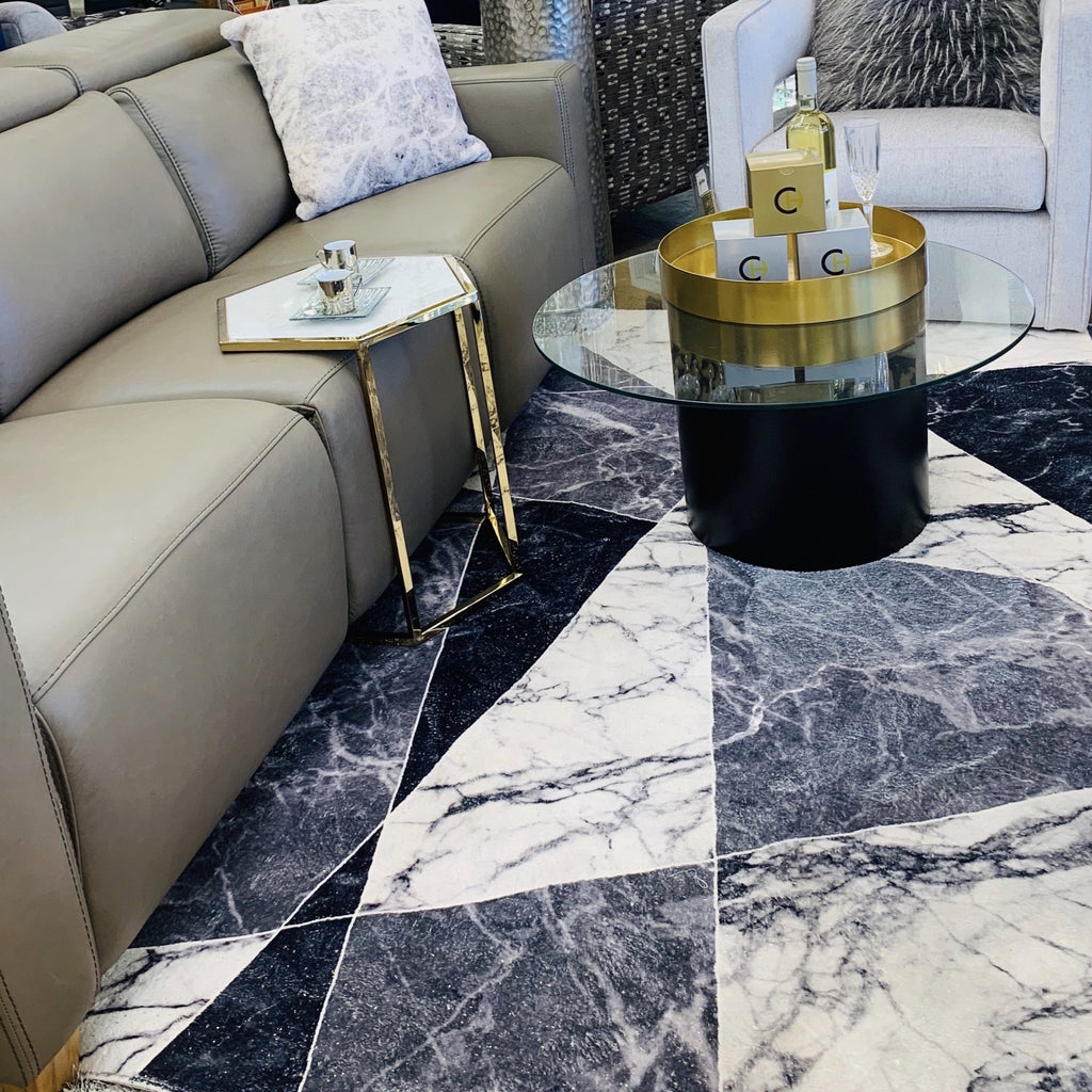 Ultra-soft Cozy Abstract Shimmery Foil Illuminating Area Rug/Carpet
