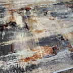 Brown Gray White Cozy Marble Comfortable Multicolor Abstract Soft Fluffy Print Design Area Rug/ Carpet