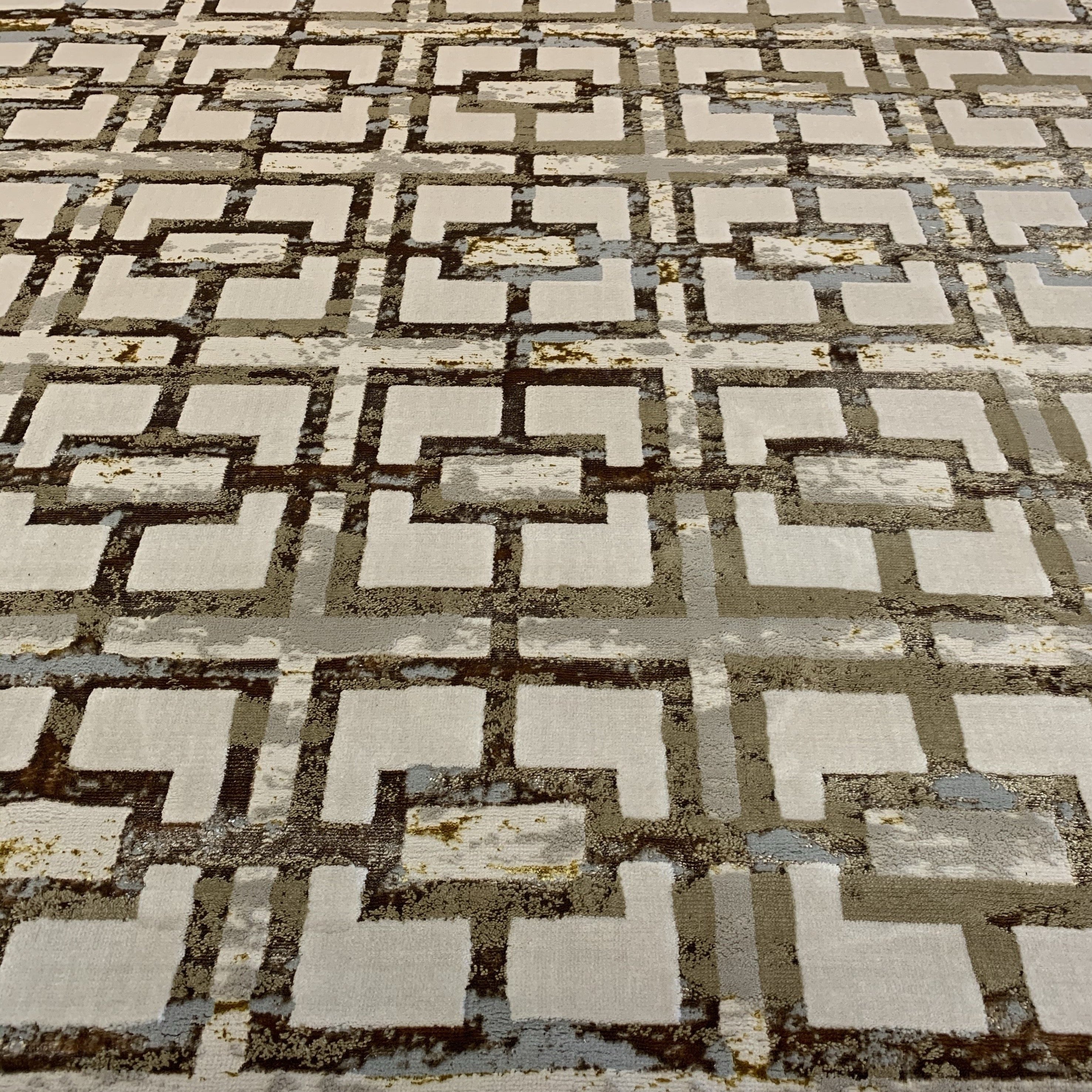 Shimmery Changing Geometric Ultra Soft Cozy Area Rug/Carpet
