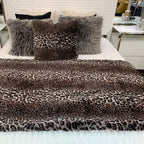 Leopard Cheetah Jaguar Animal Print Cozy Fuzzy Faux Fur King Size Blanket/Quilts/Coverlet/ Throw