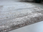 Polyester Silver with Gold Viscose Blend Border Design Rug/Carpet - Style# Maximus 245 - Color-Changing Flat Weave Rug
