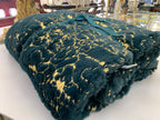 Golden/Silver Metallic Faux Fur  Soft / Coverlet/Quilt Cal King/Eastern King