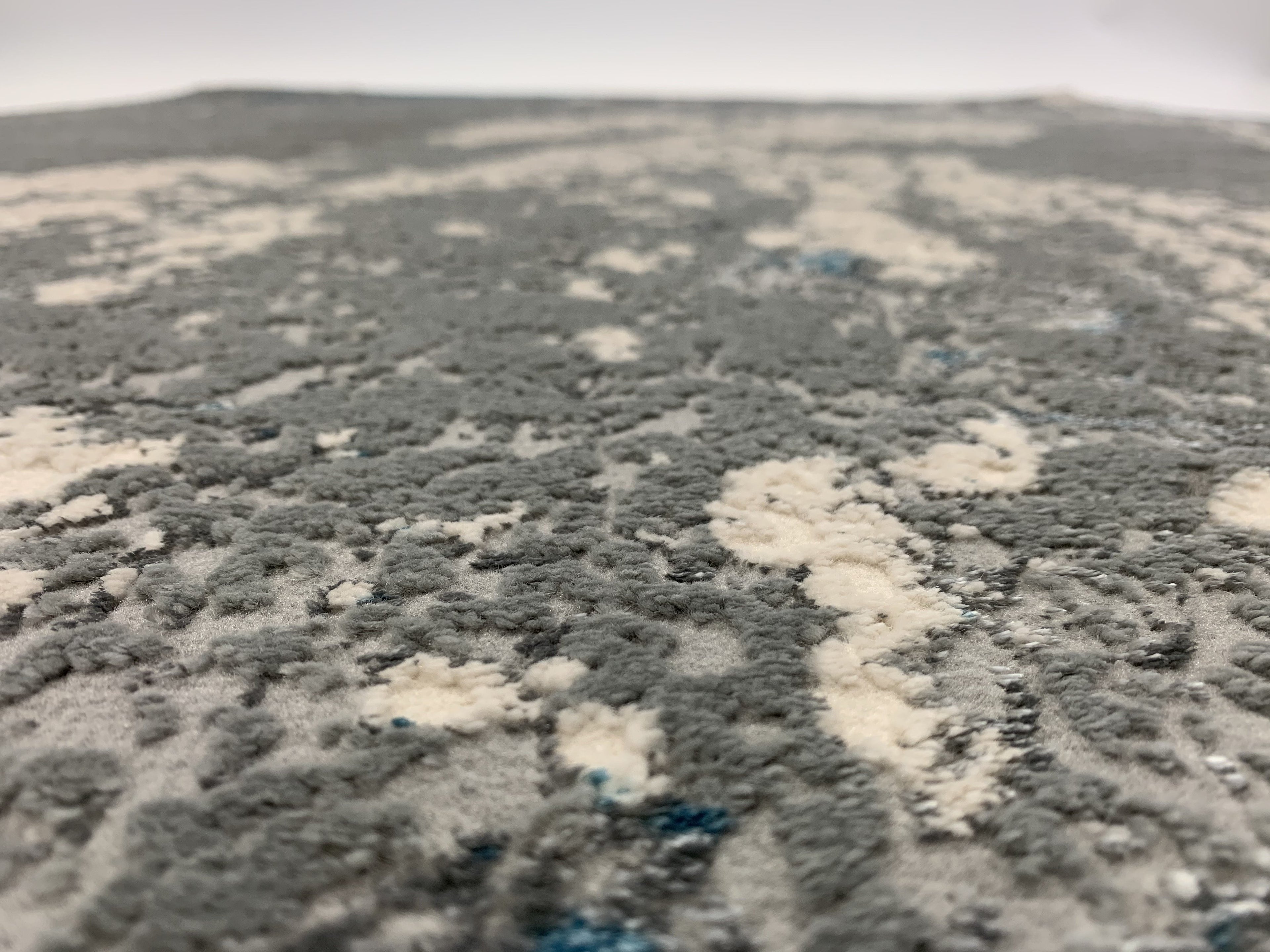 Gray-Tone Blue/Platinum Viscose Area Rug