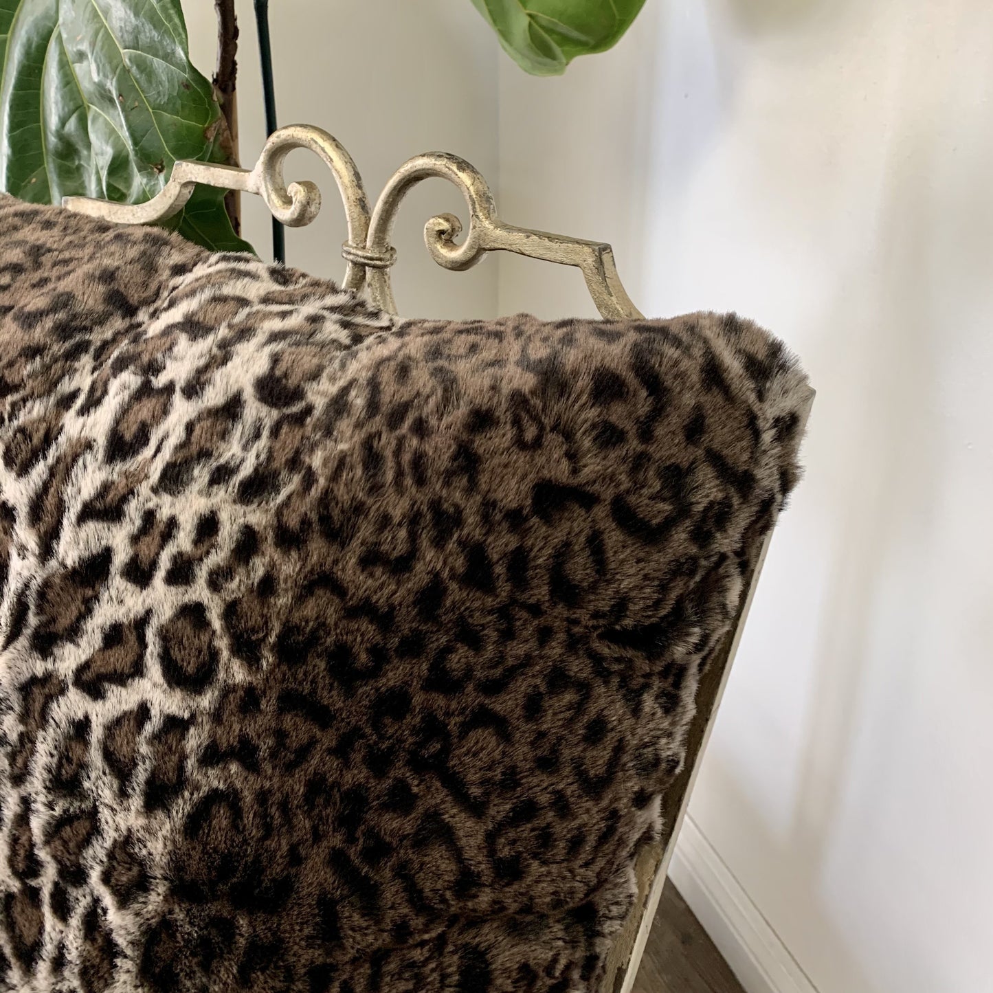 Leopard Cheetah Jaguar Feline Animal Print Soft Cozy Fuzzy Faux Fur Throw Pillow / Positioner