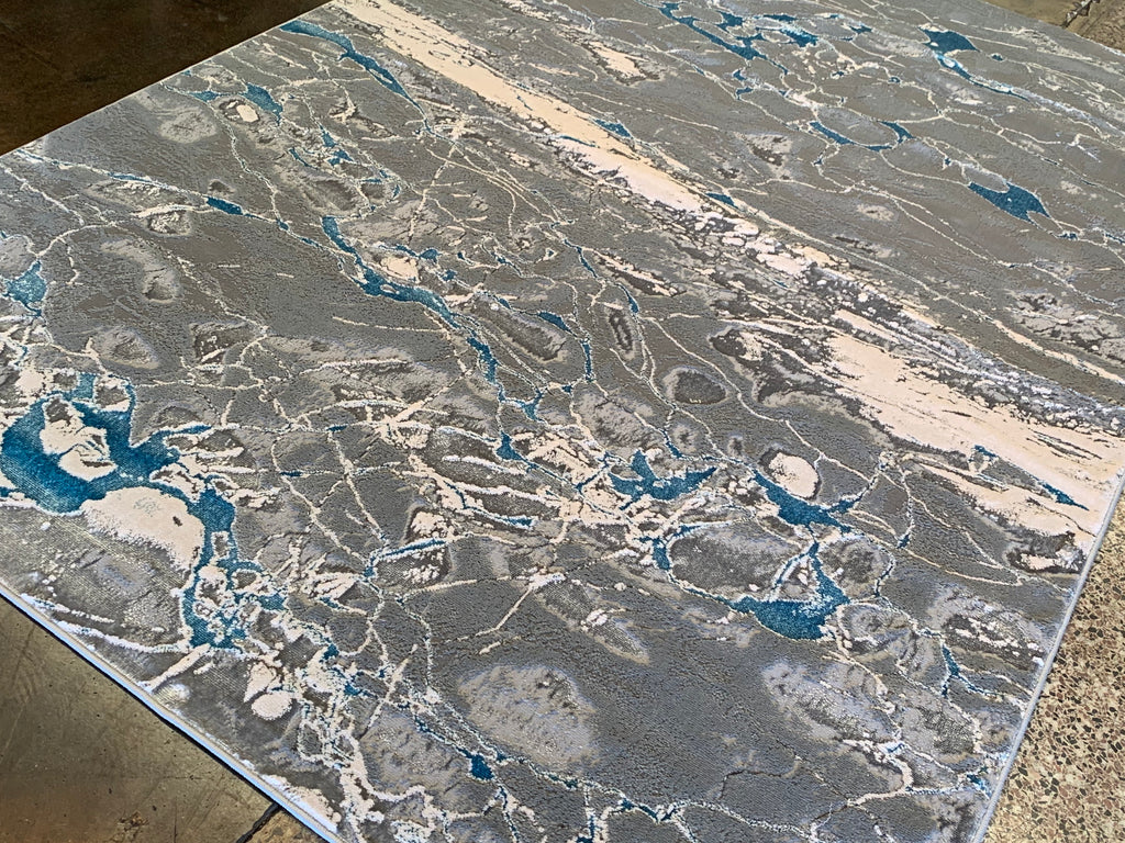 Silver Shimmery Changing Gray Blue Ultra Soft Cozy Area Rug / Carpet