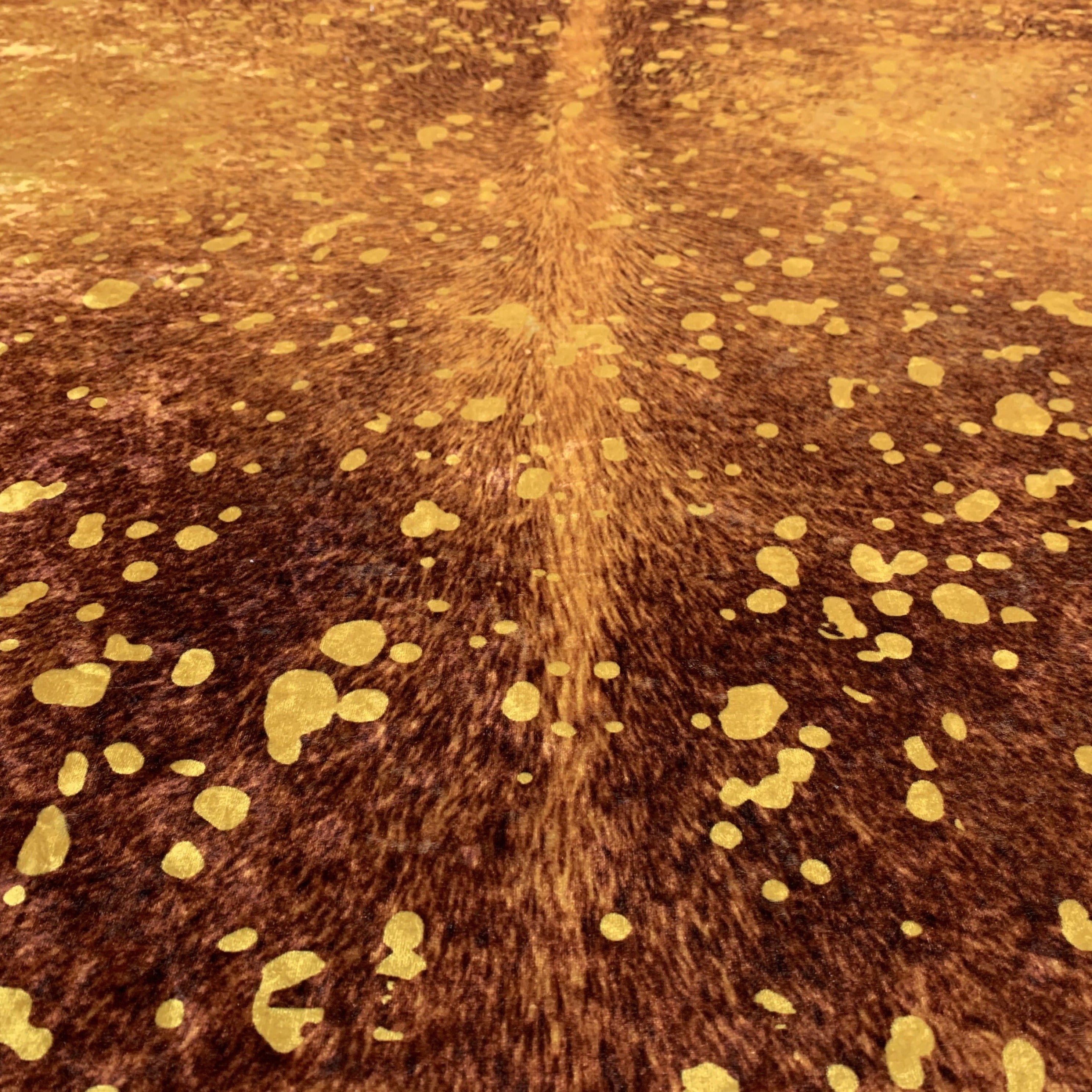 Vegan Metallic Shinny Glow Faux Hide / Cowhide Area Rug / Carpet