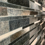 Vegan Patchwork Gray Black Brick Faux Hide/Cowhide Area Rug/Carpet