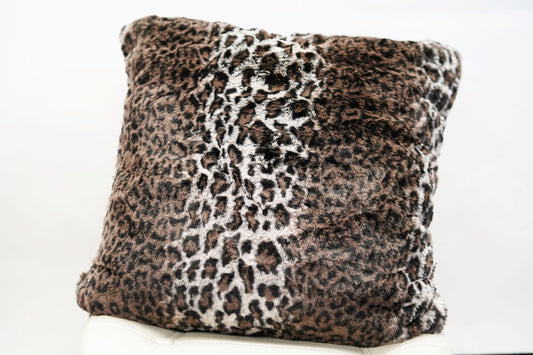 Leopard Cheetah Jaguar Feline Animal Print Soft Cozy Fuzzy Faux Fur Throw Pillow