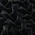 Braided Fluffy Faux Fur Chinchilla Black Bed Cover/ Coverlet/ Bed Spread/ Blanket/ Comforter/ King Cal Size - Queen Size