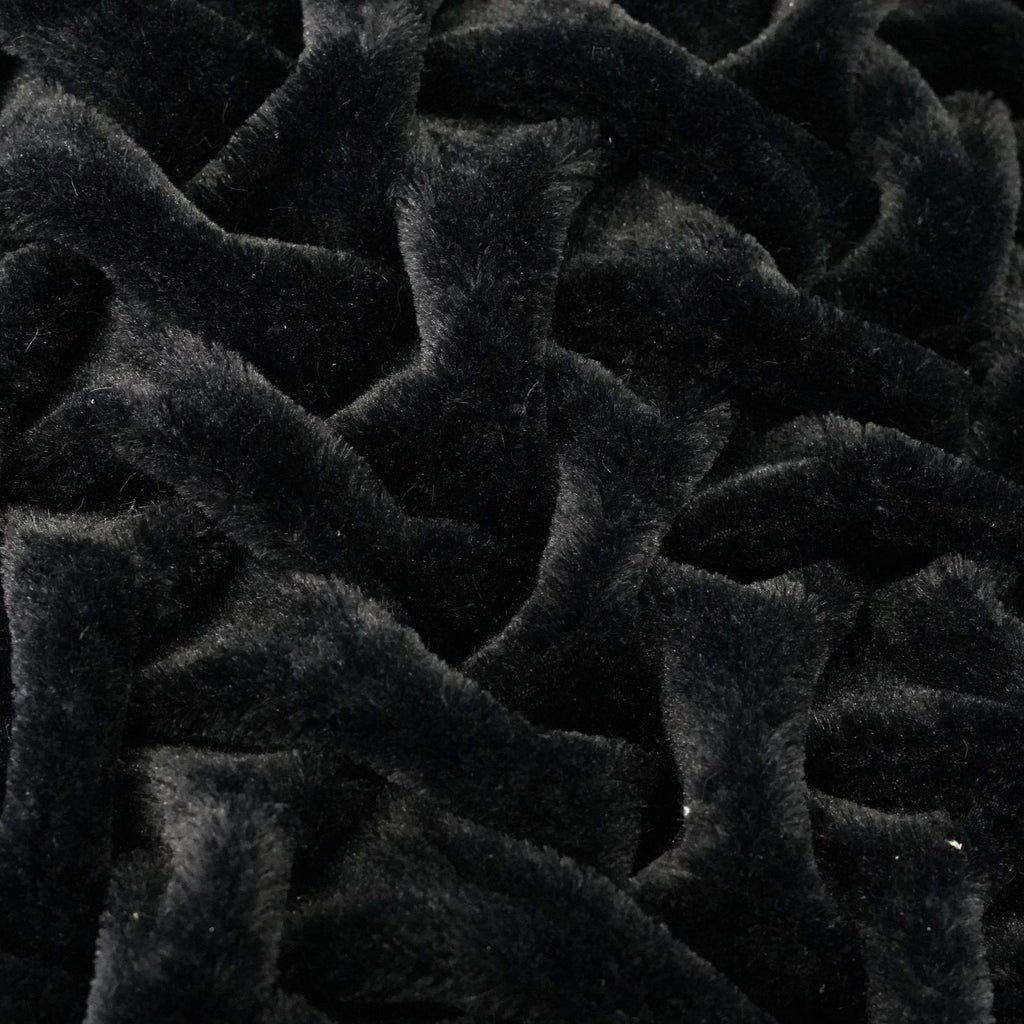 Braided Black and White & Mocha Soft Cozy Faux Fur Blanket/ Quilt/ Throw/ Bedcover/ Coverlet 50 X 60