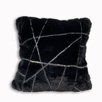Silver Faux Fur Glow Fluffy Extra Soft Shimmery Foil Illuminating Effect Throw Pillow