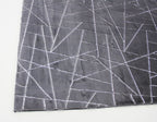 Charcoal Gray Faux Fur Rug With Metallic Silver Lines Rug/Carpet