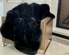 Luxurious Chinchilla Rabbit Faux Fur Throw Blanket