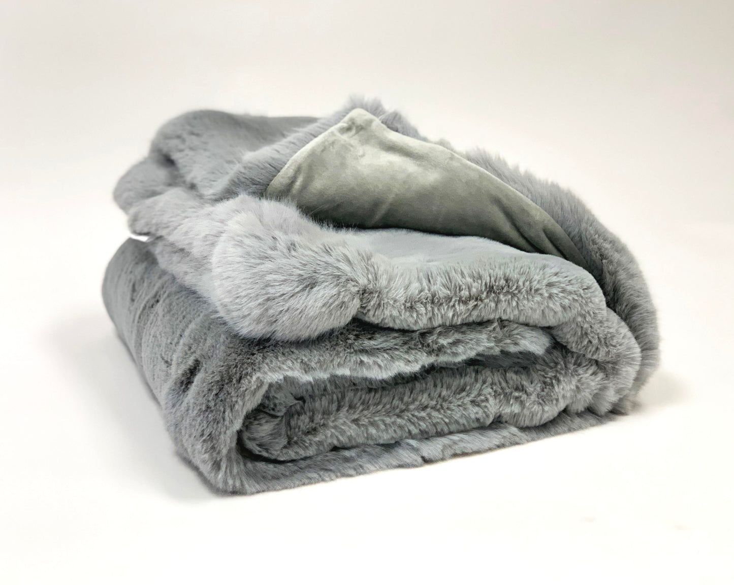 Luxurious Chinchilla Rabbit Faux Fur Throw Blanket